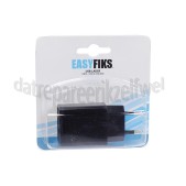 Foto van Easyfiks USB Oplader 230V, 2.1A/5V, 2-poort, zwart Universeel USB 