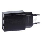 Foto van Easyfiks USB Oplader 230V, 2.1A/5V, 2-poort, zwart Universeel USB 