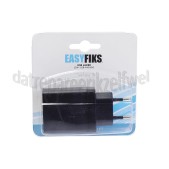Foto van Easyfiks USB Oplader 230V, 4.8A/5V, 4-poort, zwart Universeel USB 