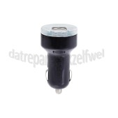Foto van Easyfiks USB Oplader 12V, 3.1A/5V, 2-poort, zwart Universeel USB 