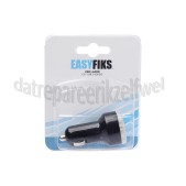 Foto van Easyfiks USB Oplader 12V, 3.1A/5V, 2-poort, zwart Universeel USB 