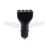 Foto van Easyfiks USB Oplader 12V, 4.8A/5V, 4-poort, zwart Universeel USB 