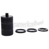 Foto van Calex Lamphouder Aluminium lamphouder 3 rings model mat zwart E27, ronde kabel klem, max. 250V-60W 