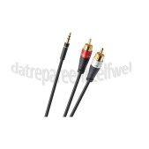 Foto van Oehlbach Jack - Tulp Kabel Excellence Stereo-Audio kabel 3,5mm jack/cinch Vergulde connectoren, 1 meter 