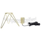 Foto van Calex Lamphouder Tafelarmatuur driepoot, goud E27 