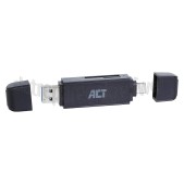 Foto van ACT Kaartlezer Compacte USB 3.1 Gen1 (USB 3.0) kaartlezer Type C en Type A connector 