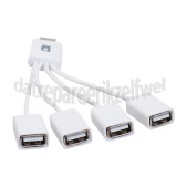 Foto van ACT Hub Flexibele 4 Poorts USB Hub USB 2.0 Wit 