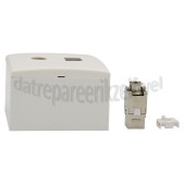 Foto van Hirschmann Einddoos Modulaire coax en data wandcontactdoos (shop) Incl. witte afdekplaat en opbouwrand 