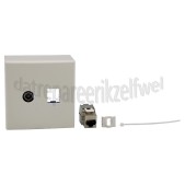 Foto van Hirschmann Einddoos Modulaire coax en data wandcontactdoos (shop) Incl. witte afdekplaat en opbouwrand 