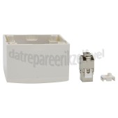 Foto van Hirschmann Einddoos Modulaire coax en data wandcontactdoos (shop) Incl. witte afdekplaat en opbouwrand 