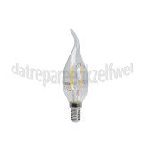 Foto van Calex Ledlamp Filament Tip-Kaarslamp 240V 3,5 Watt 250 Lumen 2700K E14 BXS35 Helder Dimbaar 