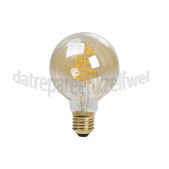 Foto van Calex Ledlamp Globe G80 LED lamp Flexible Filament Gold E27 3,8W 250lm 2100K Dimbaar 