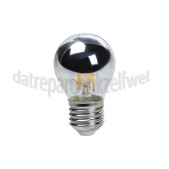 Foto van Calex Ledlamp LED volglas Filament Kopspiegel E27 P45 Chroom Dimbaar 3,5W 250lm 