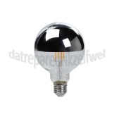 Foto van Calex Ledlamp LED volglas Filament Kopspiegel E27 GLB95 Chroom Dimbaar 250Lm 3,5W 