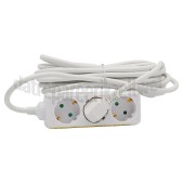 Foto van Q-Link Tafelcontactdoos 3x1.5mm2 5 Meter Wit 3 Voudig Randaarde 