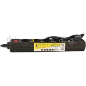 Foto van Q-Link Tafelcontactdoos 3x 1.5mm2 1.5 Meter Zwart, Schakelaar 6 Voudig Randaarde 