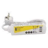 Foto van Q-Link Tafelcontactdoos 3x 1.5mm2 1.5 Meter Wit 2x Eurostekker, 2 Voudig Randaarde 