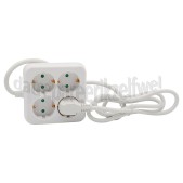 Foto van Q-Link Tafelcontactdoos 3x 1.5mm2 1.5 Meter Wit, Vierkant 4 Voudig Randaarde 