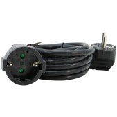 Foto van Q-Link Snoer 3x 1.5mm2 3 Meter Zwart Verlengsnoer Randaarde 