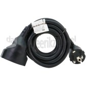 Foto van Q-Link Snoer 3x 1.5mm2 3 Meter Zwart Verlengsnoer Randaarde 