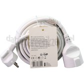 Foto van Q-Link Snoer 3x 1.5mm2 10 Meter Wit Verlengsnoer Randaarde 