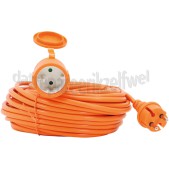 Foto van Exin Snoer 2x 1.5mm2 20 Meter Oranje IP44 Verlengsnoer zonder Randaarde 