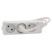 Foto van Q-Link Tafelcontactdoos 2x 1.5mm 1.5 Meter Wit 3 Voudig zonder Randaarde 