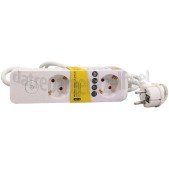Foto van Q-Link Tafelcontactdoos 3x 1.5mm2 1.5 Meter Wit 3 Voudig Schakelaar 