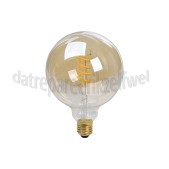 Foto van Calex Ledlamp Globe G125 Goud Flex Filament Dimbaar E27 5,5W 470 Lumen 2100K 