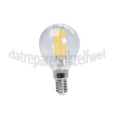 Foto van Calex Ledlamp Kogel P45 Helder Straight Filament Dimbaar E14 4,5W 470Lm 2700K 
