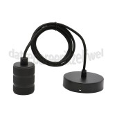 Foto van Calex Lamphouder Cordset Mat Zwart E27 fitting 