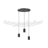 Foto van Calex Lamphouder Multi Cordset zwart, rond 3x E27 