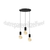 Foto van Calex Lamphouder Multi Cordset zwart, rond 3x E27 