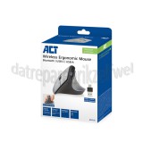 Foto van ACT Muis Ergonomisch, geschikt voor rechtshandigen. USB-C, USB-A Draadloos, Zilver/Zwart, 2400 dpi 