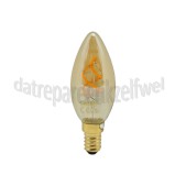 Foto van Calex Ledlamp Kaars LED lamp Flexible Filament Gold E14 2.5W 136lm 2100K Dimbaar 