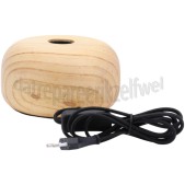 Foto van Calex Lamphouder Tafelarmatuur Rond Hout E27, 1,8m snoer 