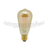 Foto van Calex Ledlamp LED Rustiek ST64 Goud Flex Filament E27 5,5W 470lm 2100K 
