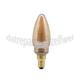 Foto van Calex Ledlamp LED Glassfiber C35 Kaars Goud SMD Dimbaar E14 2,3W 65lm 1800K 