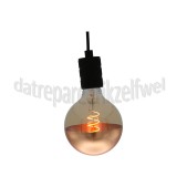 Foto van Calex Ledlamp LED Volglas Filament Globelamp Kopspiegel Craquele Koper E27 4W 120Lm 240V 2000K Dimbaar 