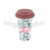 Foto van DeLonghi Thermosbeker Keramische beker met dubbele wand Flowers, 300 ml 