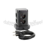 Foto van Brennenstuhl Tafelcontactdoos Socket Tower 2 meter 8-voudig, max. 3500W, 4x USB-A 