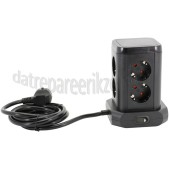 Foto van Brennenstuhl Tafelcontactdoos Socket Tower 2 meter 8-voudig, max. 3500W, 4x USB-A 