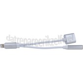 Foto van Spez Verloopkabel Lightning male naar lightning/audio female, 15cm, wit Apple Lightning 
