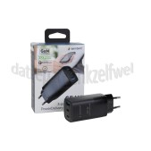 Foto van Gembird USB power adapter USB-C Combo Snellader, 65W USB-C, USB-A, 3 Poorten, PowerDelivery 