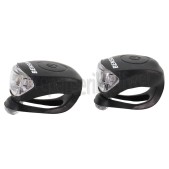 Foto van Lamp LED Fietslampen Siliconen 3 Standen, Knoopcel batterijen 