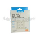 Foto van Technetix Wandcontactdoos RJ45 + Coax Ethernet apparaten en Kabel TV, 10Gbps max. 