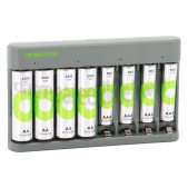 Foto van GP Batterijlader USB Batterijlader E821 Recyko + 4 AA 2100mAh en 4 AAA 850mAh batterijen 