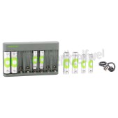 Foto van GP Batterijlader USB Batterijlader E821 Recyko + 4 AA 2100mAh en 4 AAA 850mAh batterijen 