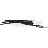 Foto van Aansluitkabel Aux aansluitkabel Jack 3,5mm Slimfit, zwart, 1m Jack 3,5mm naar 3,5mm 
