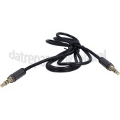 Foto van Aansluitkabel Aux aansluitkabel Jack 3,5mm Slimfit, zwart, 1m Jack 3,5mm naar 3,5mm 
